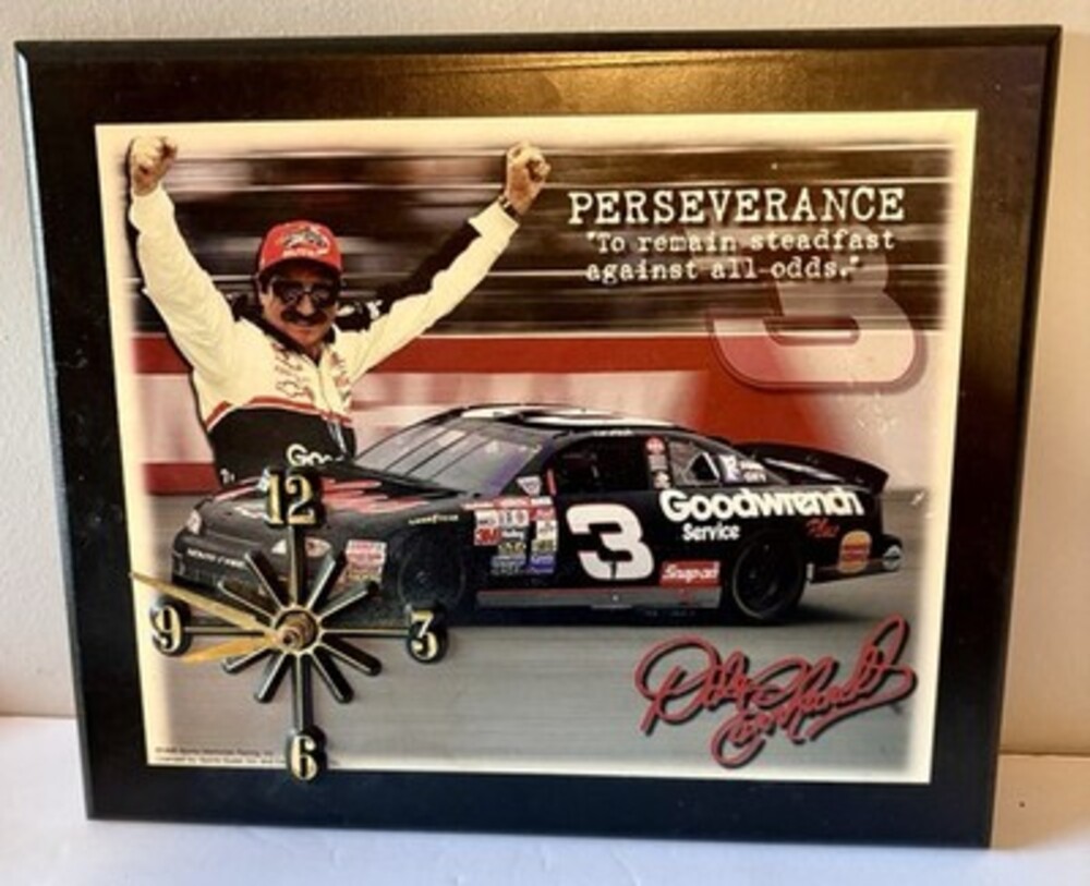Vintage 1998 Dale Earnhardt Perseverance Clock/ Plaque Sports Memories Racing #3